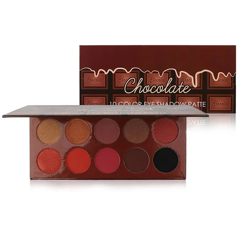 

2019 Hot Selling Waterproof Luxury Hot Colors Pop Smoky Vegan Cardboard Eyeshadow Palette Packkaging, 10 colors