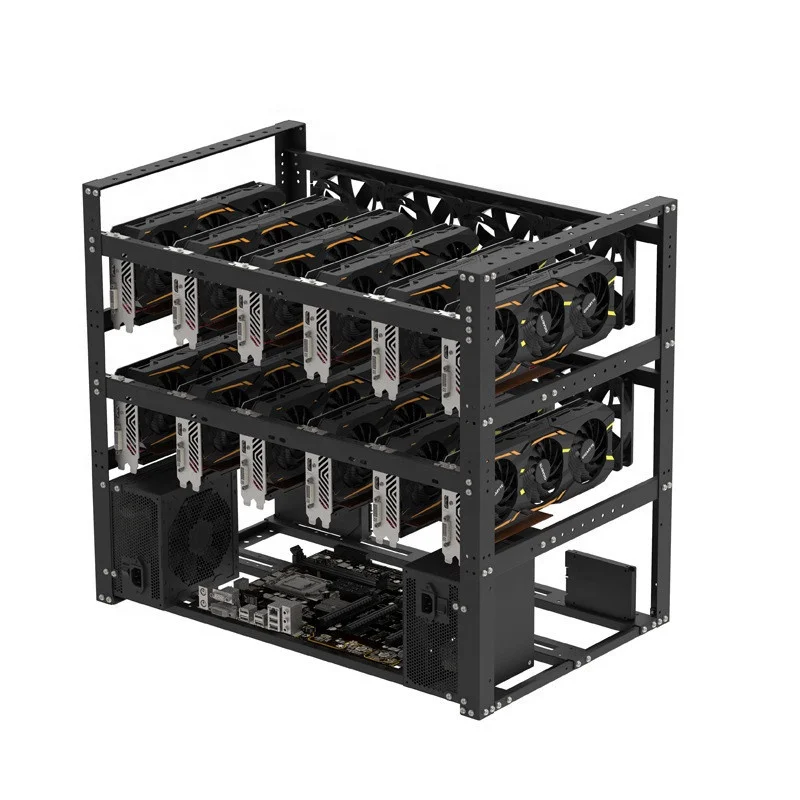 

2022 Newest 102mm Steel 12GPU Open Air Rig Frame 12 GPU Stackable Rig Rack Case in stock