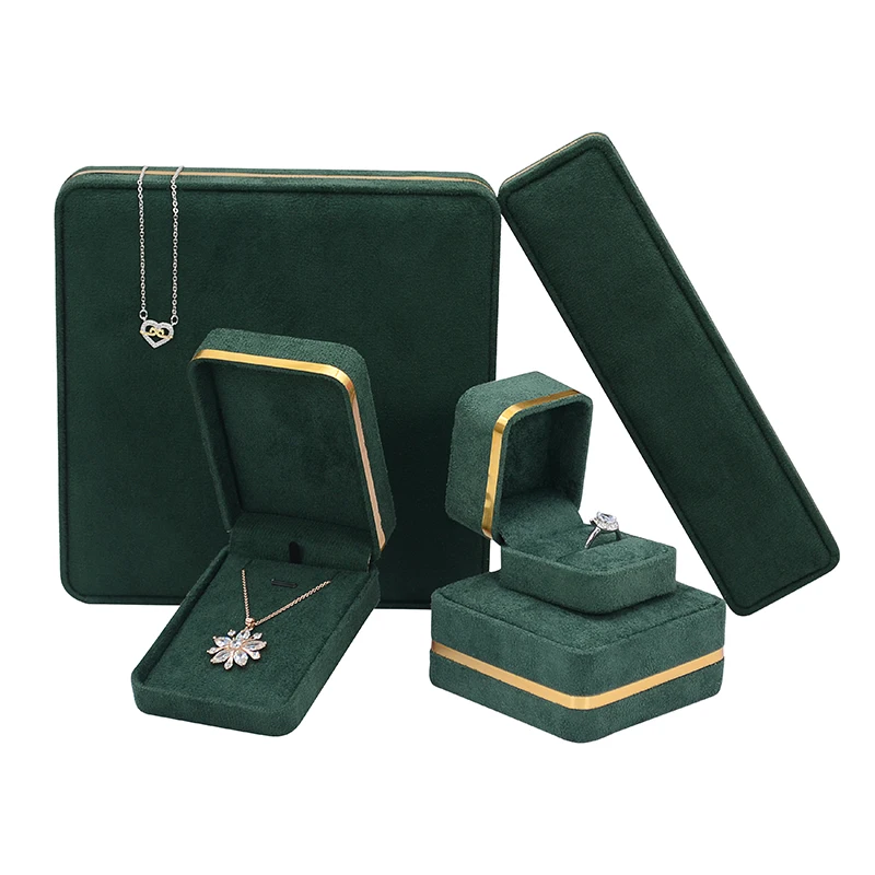 

Custom Hand Made Green Velvet Jewellery Bangle Box Luxury Ring Bracelet Earring Jewelry Box