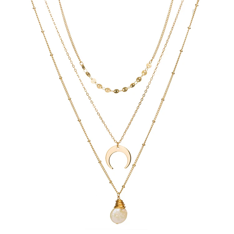 

Best selling natural shell necklace ladies multilayer pearl necklace, Picture