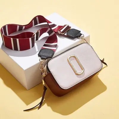 

New fashion PU texture wide shoulder strap bag versatile INSTAGRAM fashion women's camera bag, Colorful