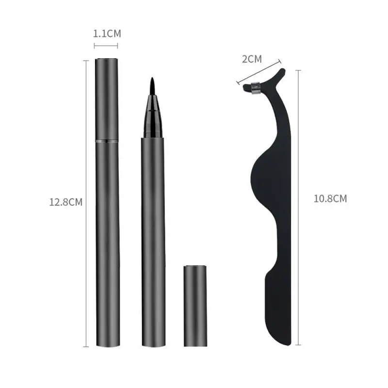 

Top-quality 3d faux mink eyelashes peacock eyeliner pen, Black color