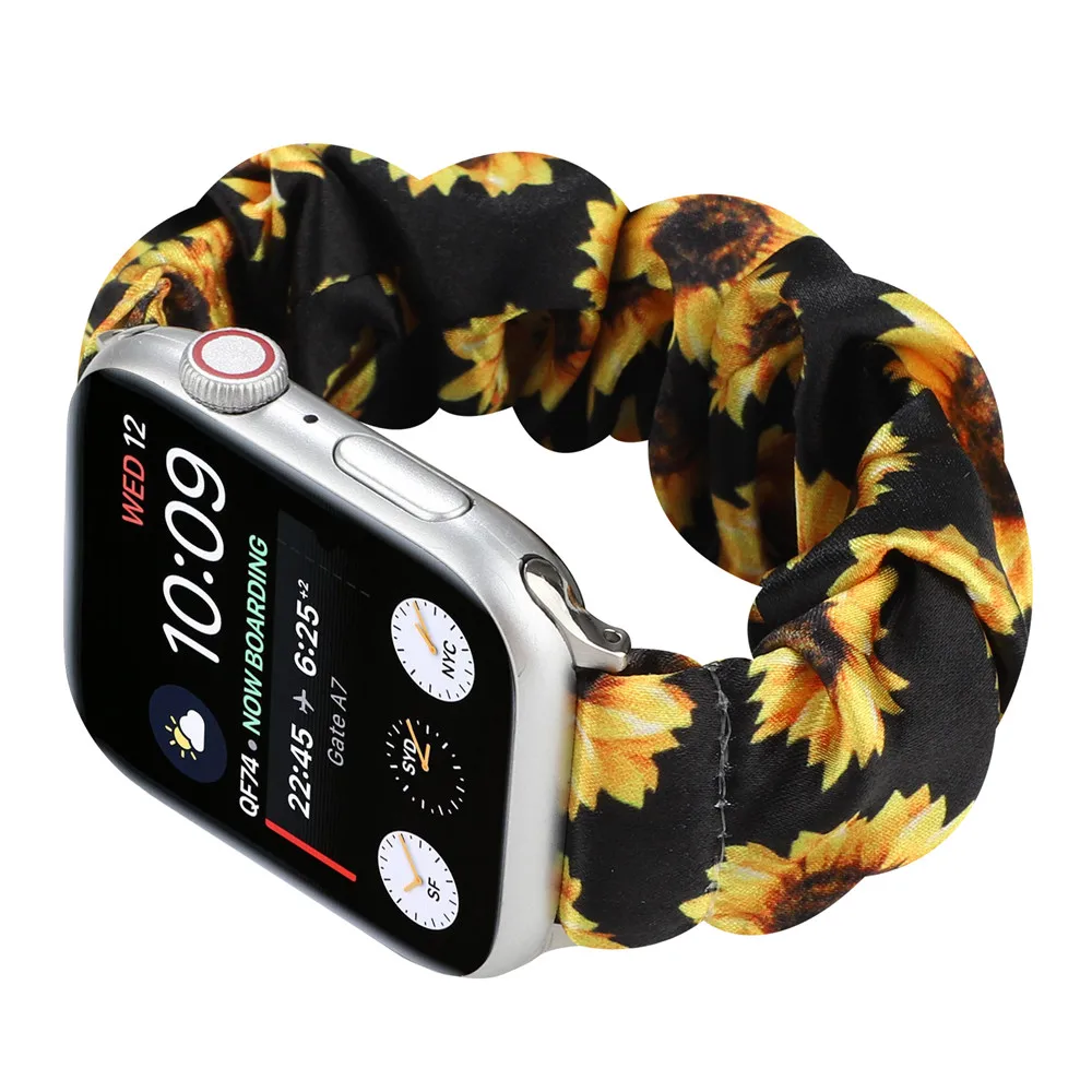

2021 Elastic Scrunchy Band for Apple Watch, Wrist Replacement Strap Scrunchie Watch Band for iWatch 44mm 38mm, Optional