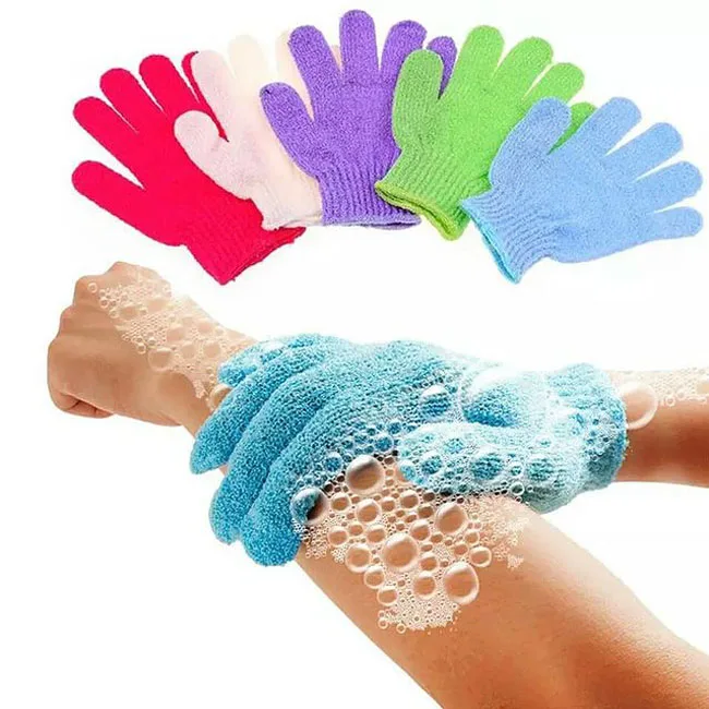 

Natural Silk Pink Exfoliating gloves in Bulk Bath Mitt Personalised