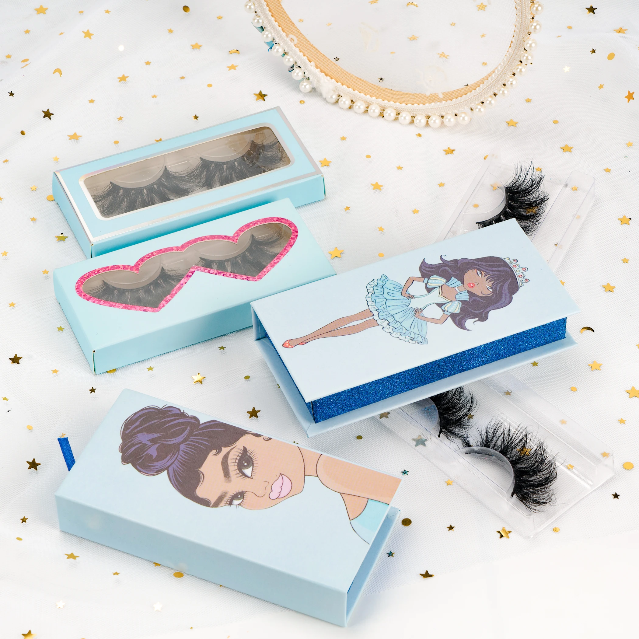 

2021custom 25mm 3D mink eyelash packaging box wholesale private labels butterfly eye lash cases vendors