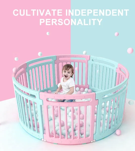 
Safety Eco-Friendly Quality Kids Plastic Unique Fence Baby Folding Round Playpen 