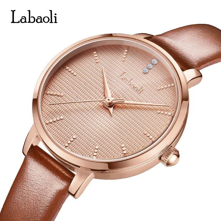 

LABAOLI LA010 ladies watch waterproof china movt quartz wrist watch luxury women leather custom logo watch, 3 colors