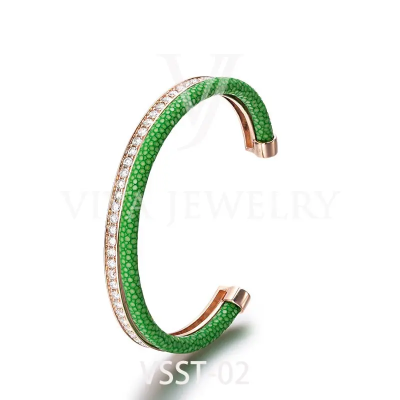 

Viya Jewelry DHL Free Shipping Wholesale Luxury Premium Zirconia Stingray Leather Bracelet