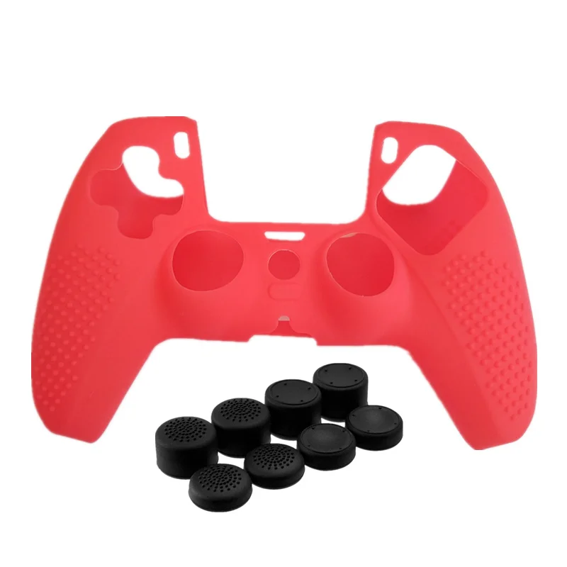 

Anti-slip ps5 controller rubber case skin silicone cover + 8 joystick grip for ps5 wireless controller