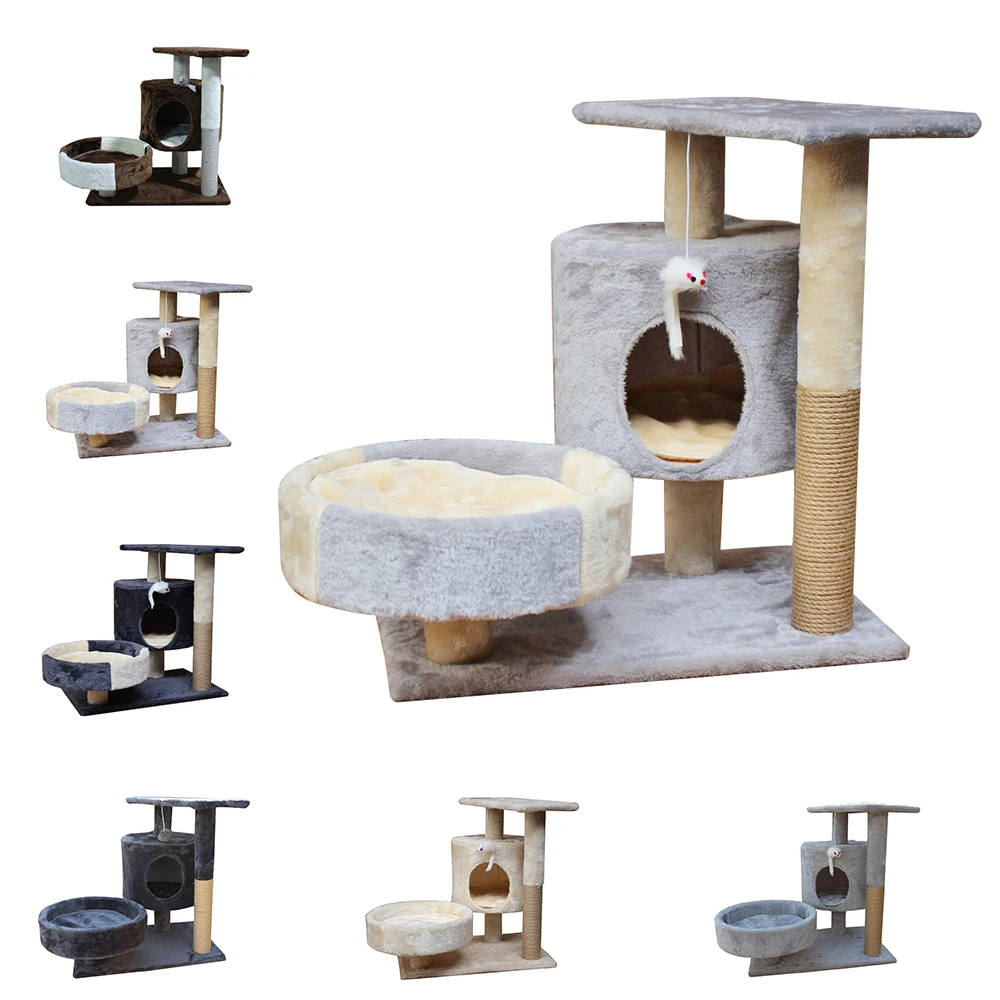 

Factory Directly Sale Luxury Cat Climbing Tree Condo Scratching Cat Tower Tree House Pet Cat Tree, 6 colors