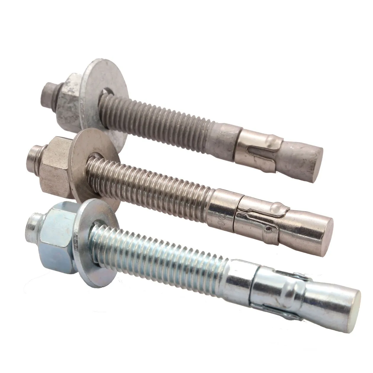 

Hot Sale Carbon Steel Zinc Plated Grade 8.8 Concrete Expansion Heavy Duty Wall Wedge Anchor Bolts, Silvery