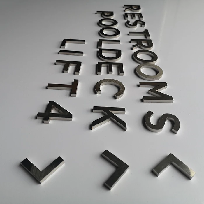 Laser Flat Cut Metal Letter Sign Diy Brushed Finish Block Style ...