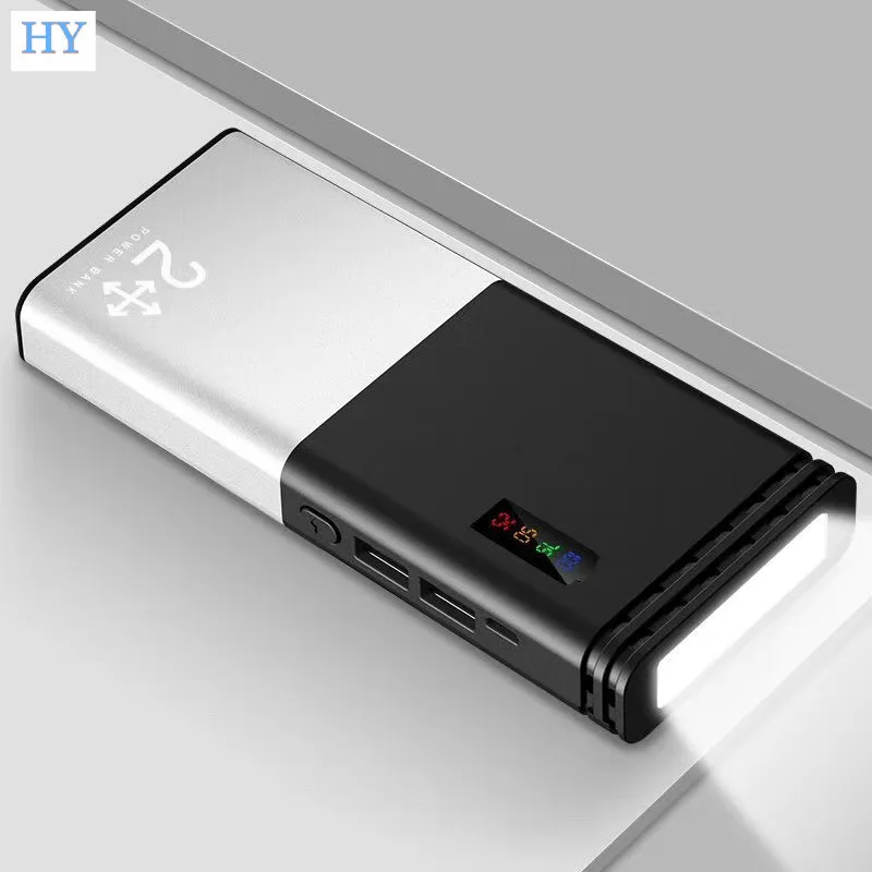 

2020 Newest quick charger double USB Mobile Power bank 10000mah display power bank, White+black