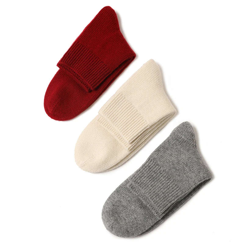 

Quality Wholesale Factory Supply Winter Thick Indoor 100% Cashmere Socks Cashmere Bed Socks, 3 color