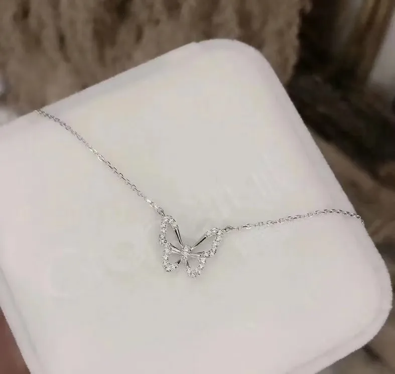 

Silver Color Butterfly Necklaces for Women Dainty Zircon Pendant Choker Necklace Ins Hot Sale Chains Jewelry