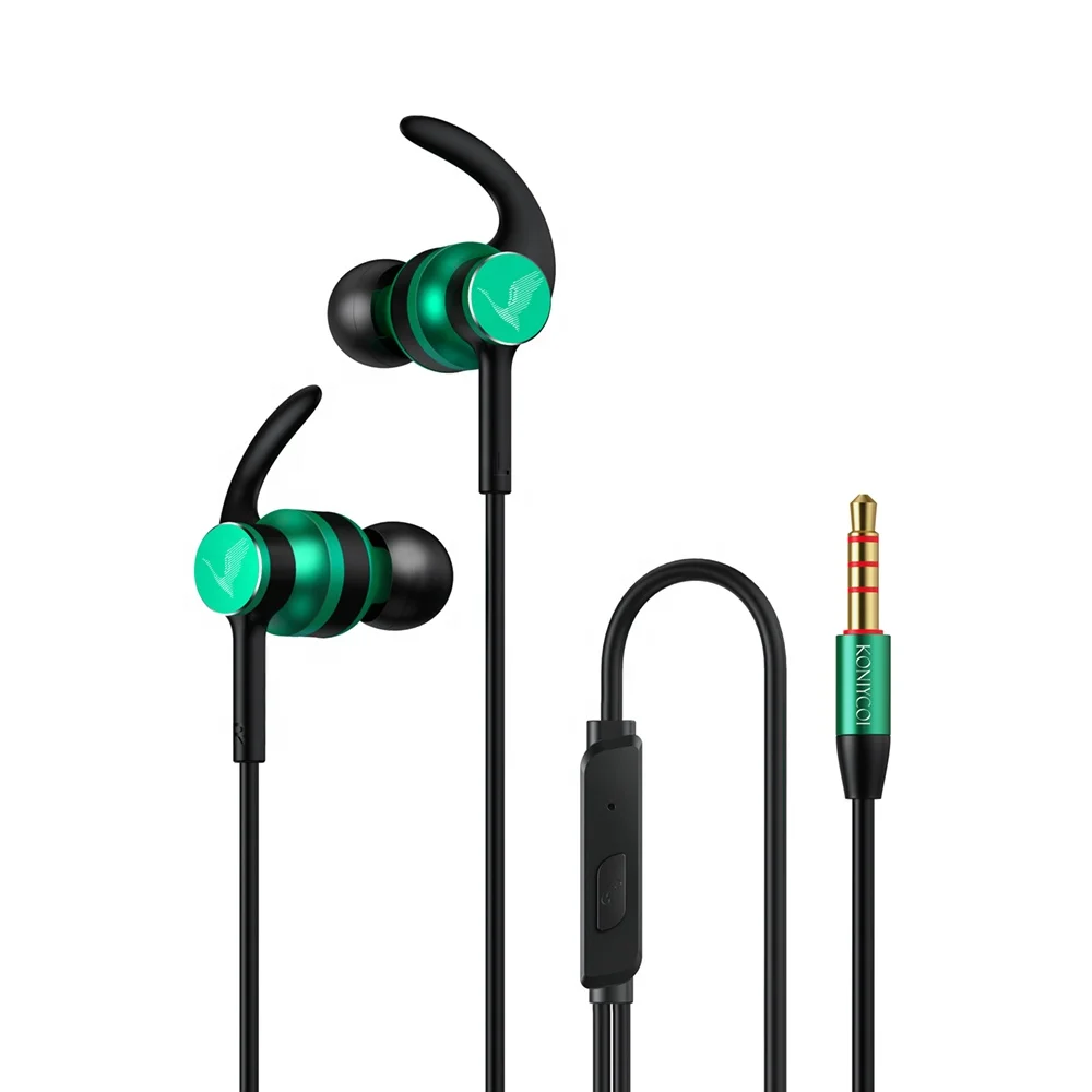 

Koniycoi metal earphones new arrivals in-ear angled design 3.5mm jack heavy sound quality headphone earbuds with mic