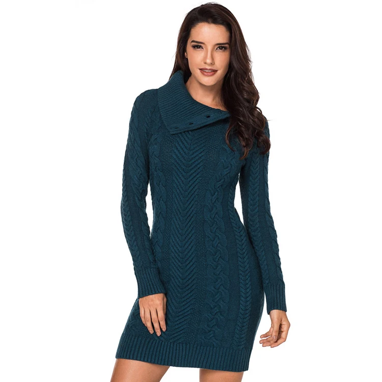 

wholesale high quality women's cashmere oversize heated sweater skirt above knee midi dress for elegent ladies