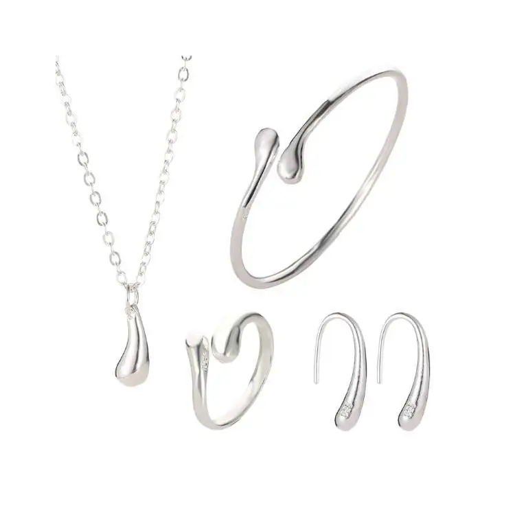 

4 pcs/set Wholesale Fashion Necklace Earring Ring Bracelet Jewelry Set, Picture