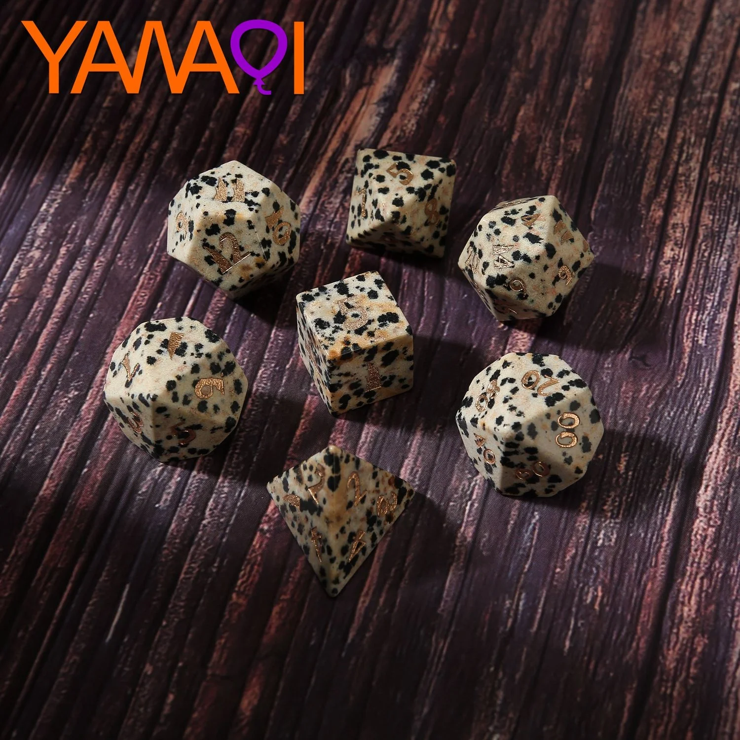 

New Product Gem stone Dot Stone Rock custom dnd RPG D4 D6 D8 D10 D00 D12 D20 dice sets for table games Z05