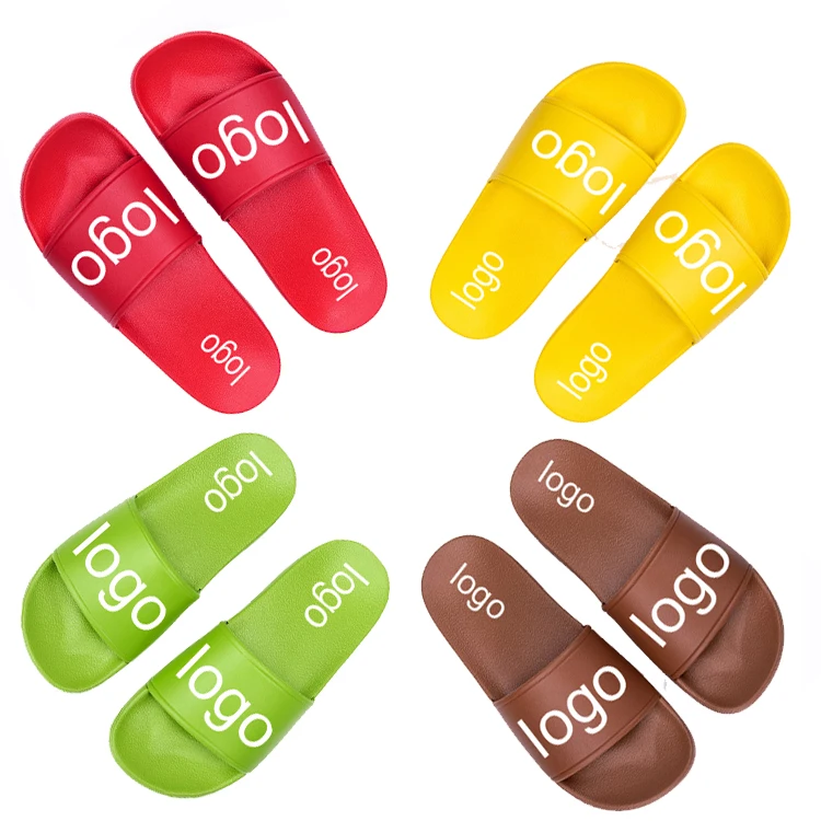 

Low MOQ Designer logo Sandals home outdoor indoor Slide Rubber Slippers Custom Slides Sandal, Picture