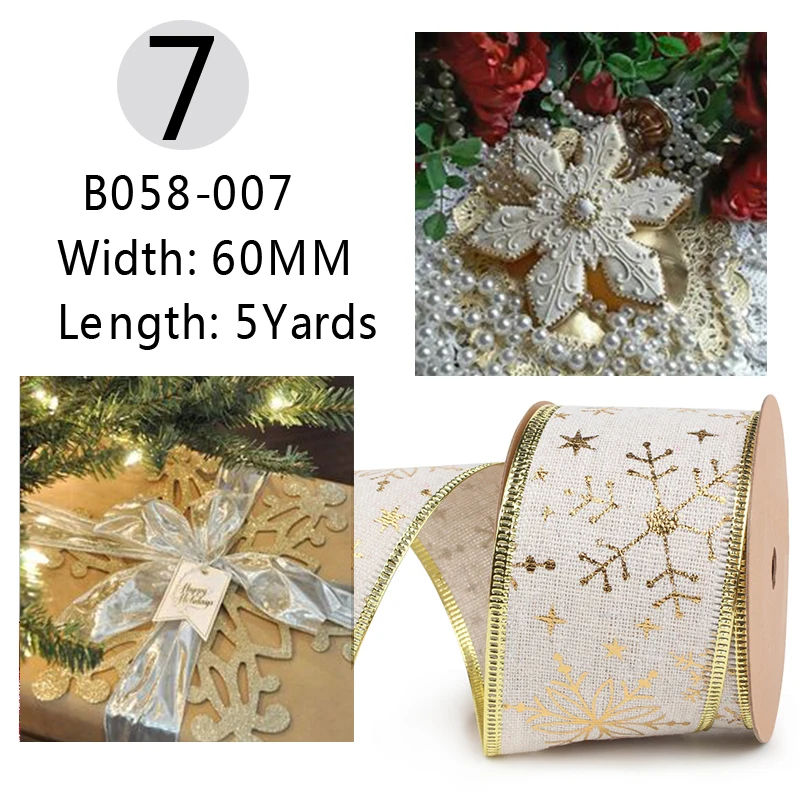 5yards 60mm Glitter Stars Ribbon Gift Packing DIY Ribbons Christmas Decor Craft 