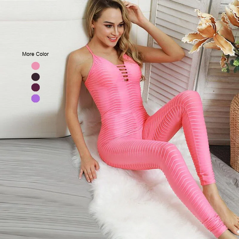 

New Hot Selling Sexy One Piece Yoga Pants Sport Workout Fitness Pants Fashion Halter Yoga Jumpsuit, As picture