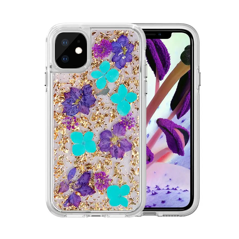 

Real Flower Case For iPhone 12 Mini 11 Pro Max X XR Xs Max 7 8 Plus 6 6S For Samsung Galaxy S10 S10e S10 + S9 Plus S9 Rugged
