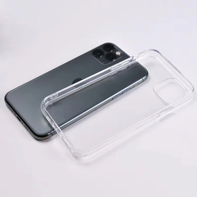 

2021 Amazon For iPhone13 12 11 pro max phone case Tpu and PC 2in1 Transparent Soft Clear Mobile Phone Case