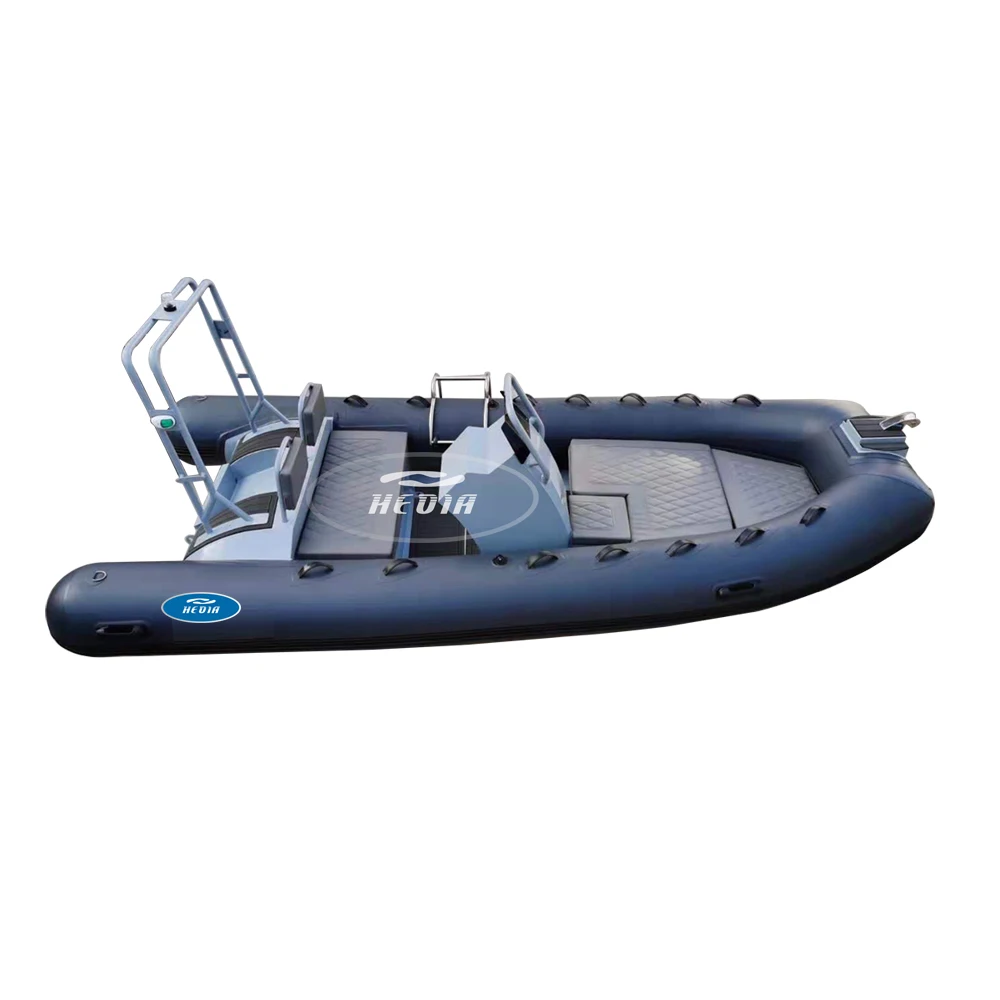 

Hedia 14ft 4.2m Hypalon Aluminum Hull Inflatable Boat For Rescue, White,blue,yellow,customed