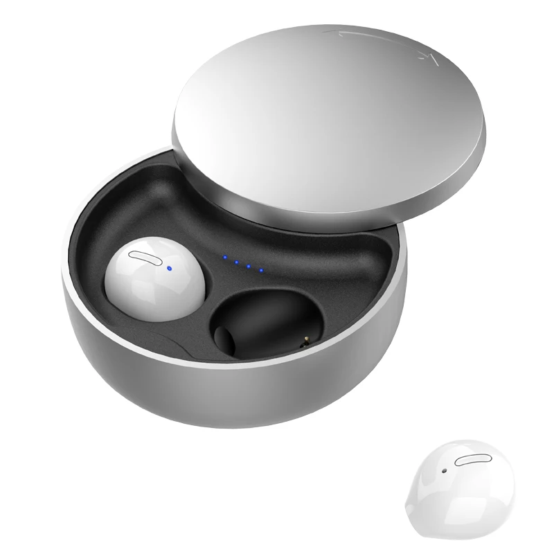 

2022 Newest mini tws X21S round metal wireless dual earphone hidden small BT invisible earbud with charging case