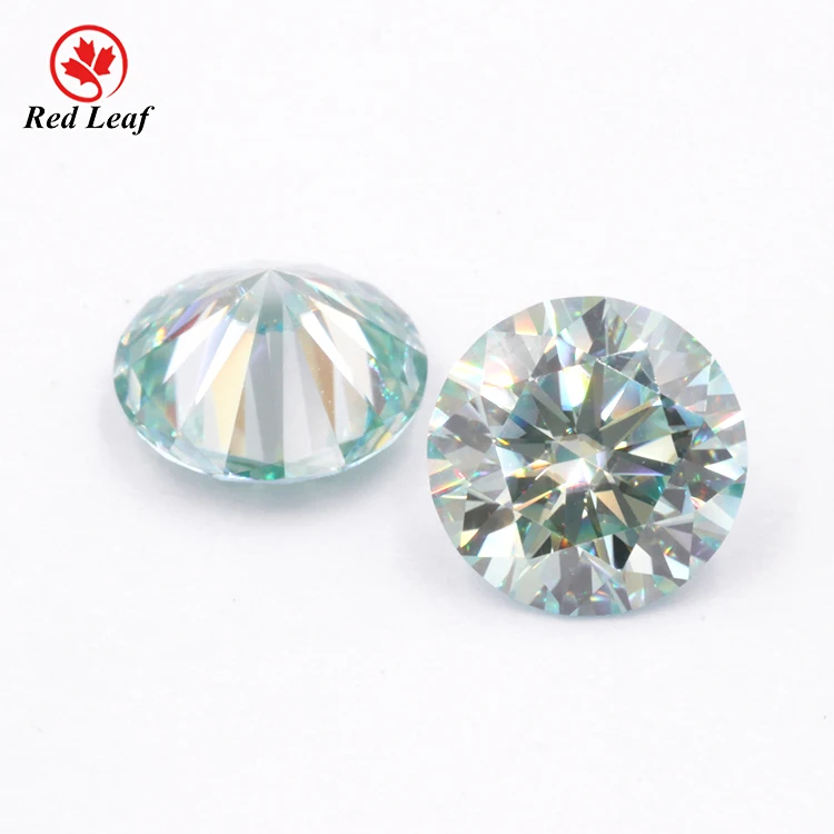 

Redleaf moissanite wholesale GRA certified Blue-green coloured round stone loose moissanite