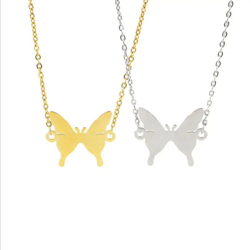 

Amazon Delicate Everyday Necklace 18K Gold Plated Stainless Steel Butterfly Pendant Necklace for Women