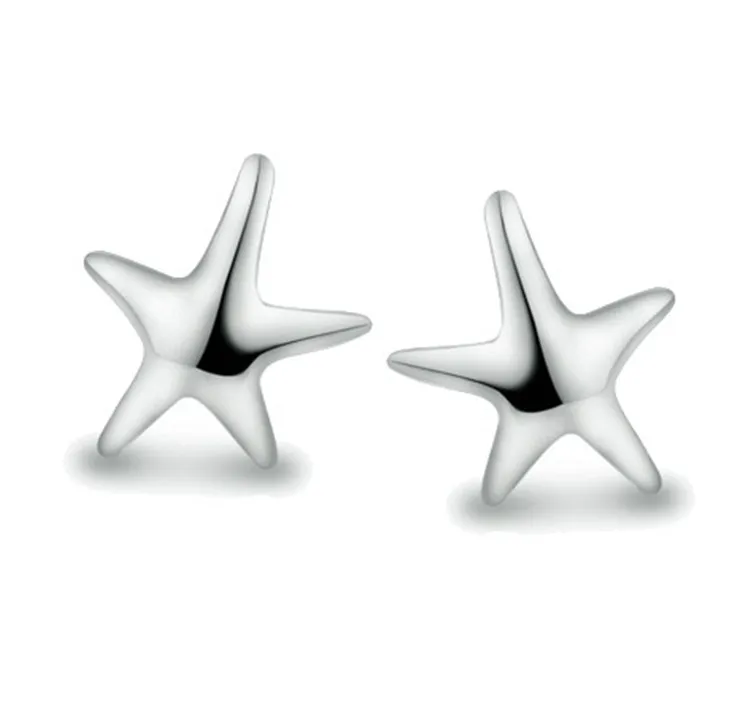 

Beach Jewelry Small Fish Stud Earrings 925 Sterling Silver 15mm Post Stud Starfish Earrings