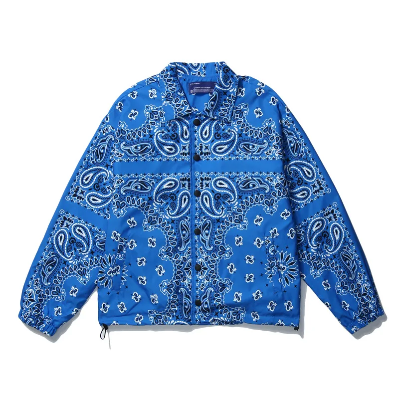 

Men's Retro Color block Paisley Bandana Jackets, Picture colors