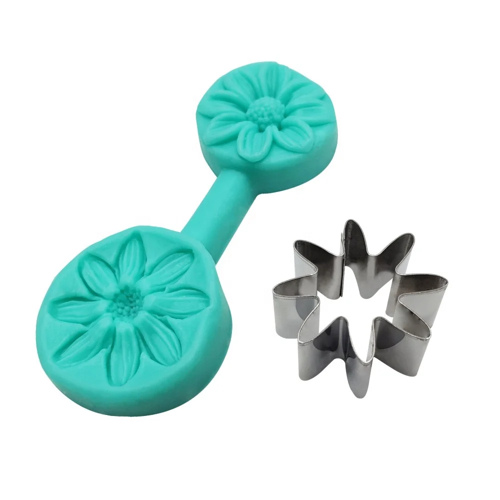 

AK Gumpaste Flower Veiner Cutters Set Daisy Silicone Veining Molds Cup Cake Decorating Tools Sugar Flower Craft for Bakery