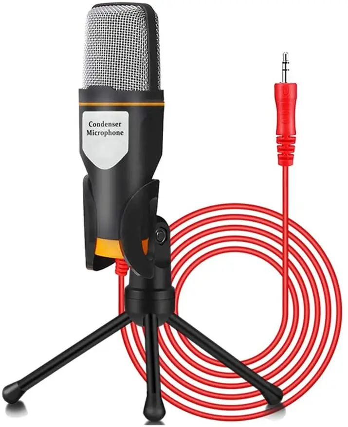 

SF666 3.5mm plug computer microphone network voice game live broadcast karaoke chat recording mic with desk tripod stand