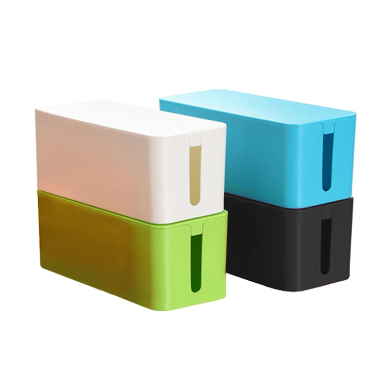 

Plastic cable organizer wire organizer box cable wire storage box, White black blue green