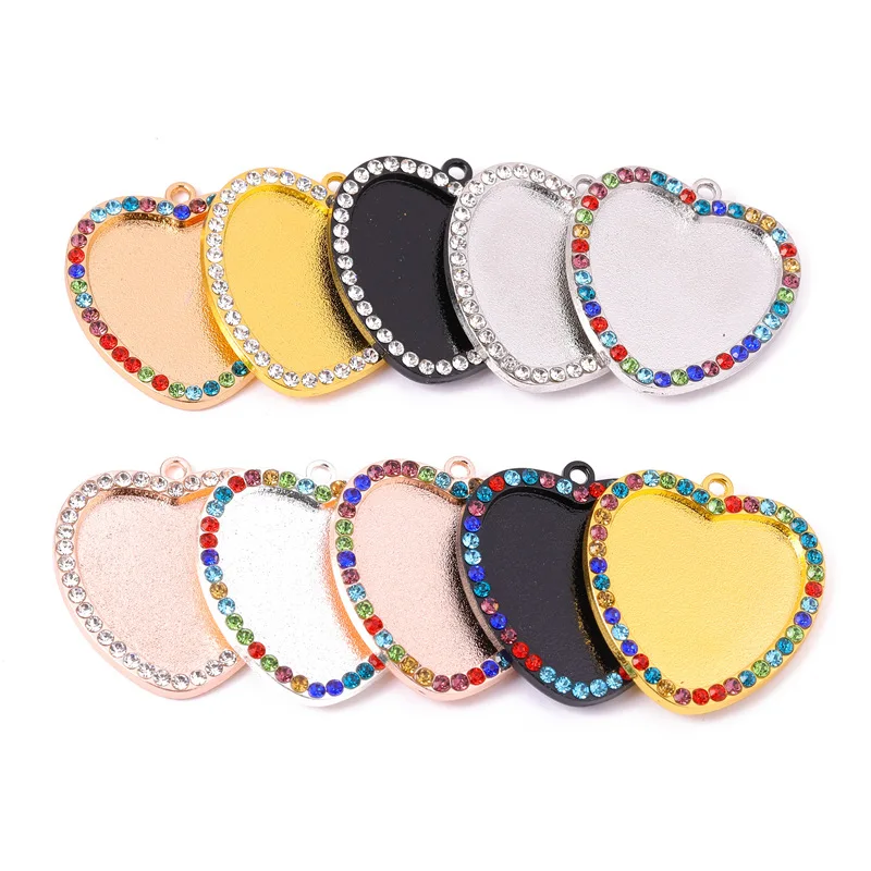 

new heart Cabochon Base Pendant Setting Trays Pendant DIY Blank Bezels For Women