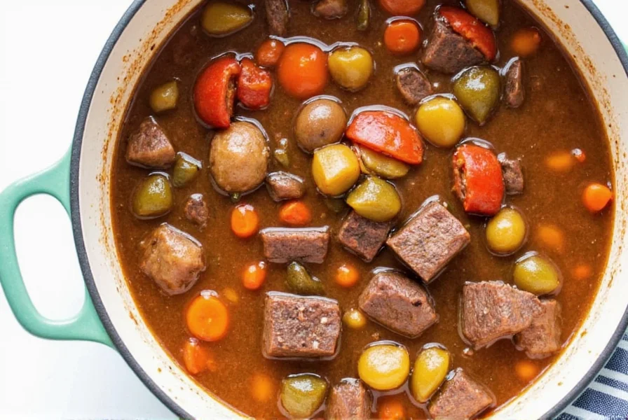 Steaming bowl of beef stew