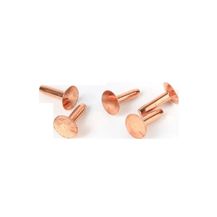 
Brass Rivet Flat Head Solid Copper Rivet and Burrs for Leather 3.4x14.5mm 