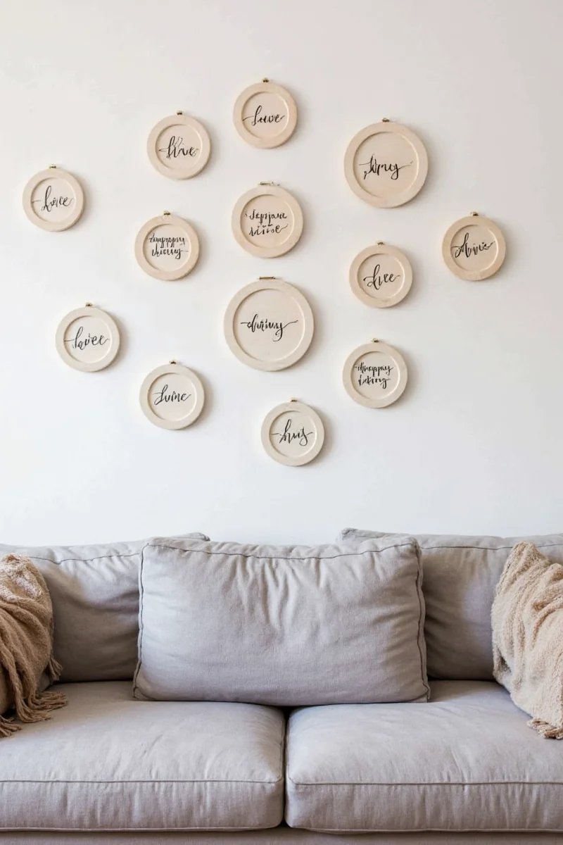 Living room wall decor shopping guide infographic