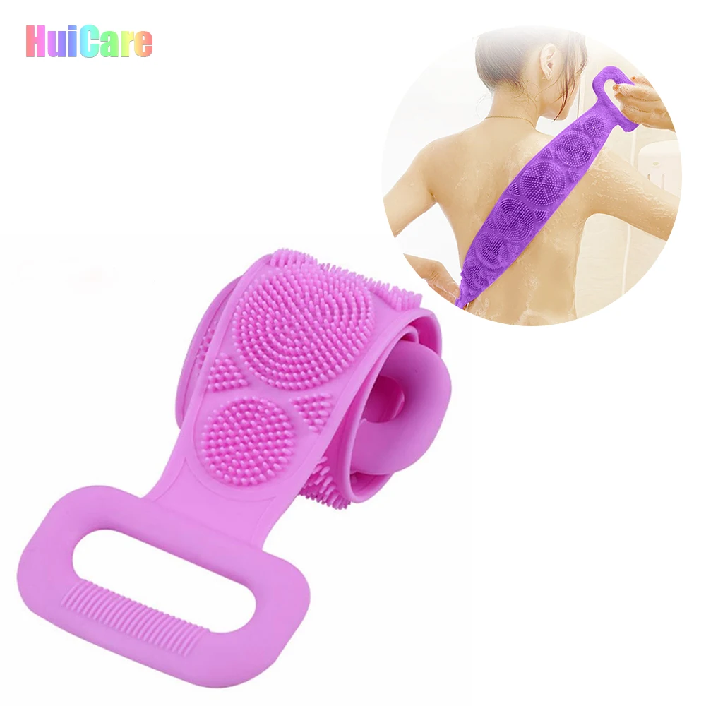 

Exfoliating Long Silicone Body Back Skin Cleaning Massage Body Washing Scrubbing Belt Double Side Back Scrubber