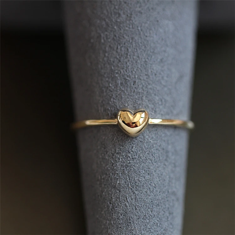 

Tiny heart shaped design women 18k gold plated 925 sterling silver ring