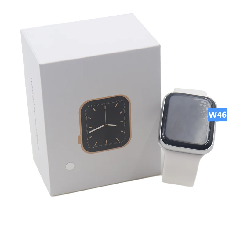 

2021 Intelligent Bracelet IWO W46 Blood Oxygen Monitor Heart Rate Track Sport Fashion Smat Watch x7 x16 2020, Black,white