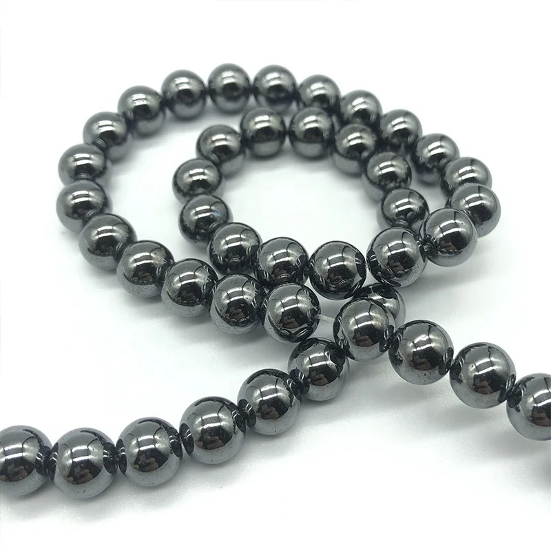 

4mm 6mm 8mm 10mm Natural Black Hematite Stone Round Loose Beads For Jewelry Making Diy Bracelet Accessories Wholesale