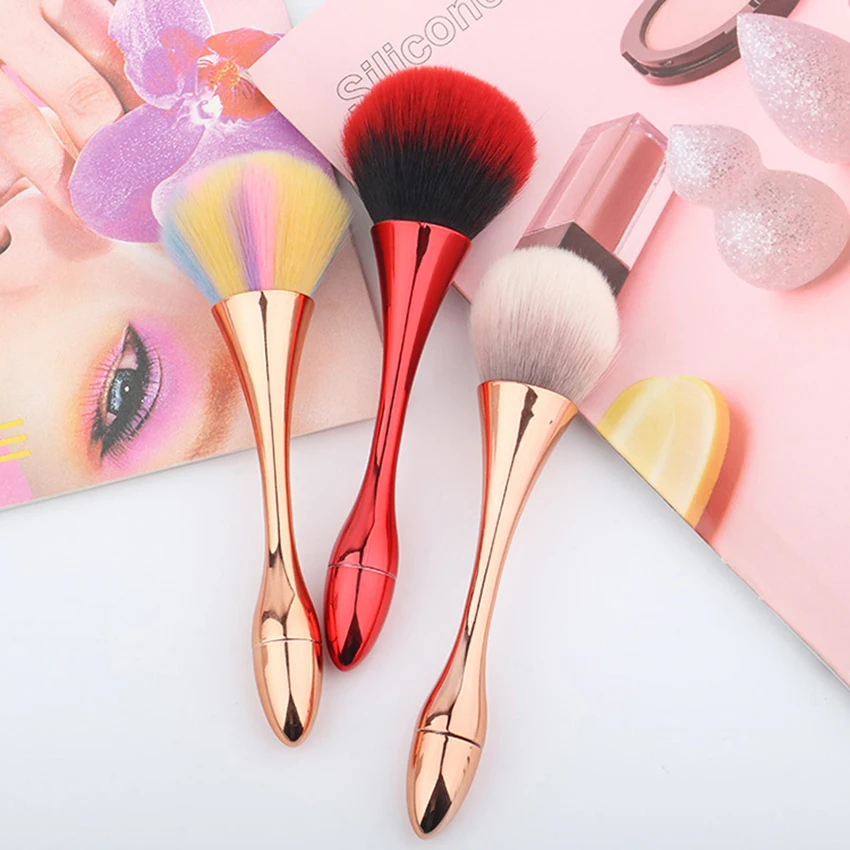 

March expo high quality red metal brushes makeup foundation single brush makeup brush, Colorful