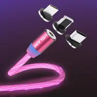 

USLION Magnetic Rainbow Led Light Display Glowing Luminous Usb Cable