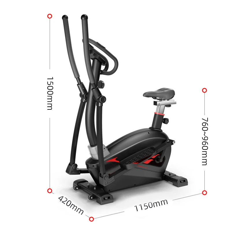 

SD-E03 Support small quantity gym equipment magnetic elliptical cross trainer machine, Black