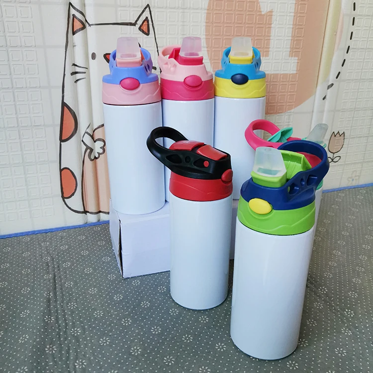 

12 OZ 350ML Stainless Steel DIY Sublimation Blanks Vacuum insulated Baby Kid Bottle Tumbler with Spout Straw Lid, 7 colors