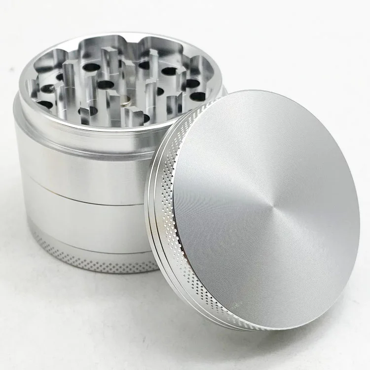 

RTS SHINY Smoke Shop Supplies 4 pieces  aluminum tobacco herb weed grinder dry matte smoking grinders ship out in 24hrs, Oem customized